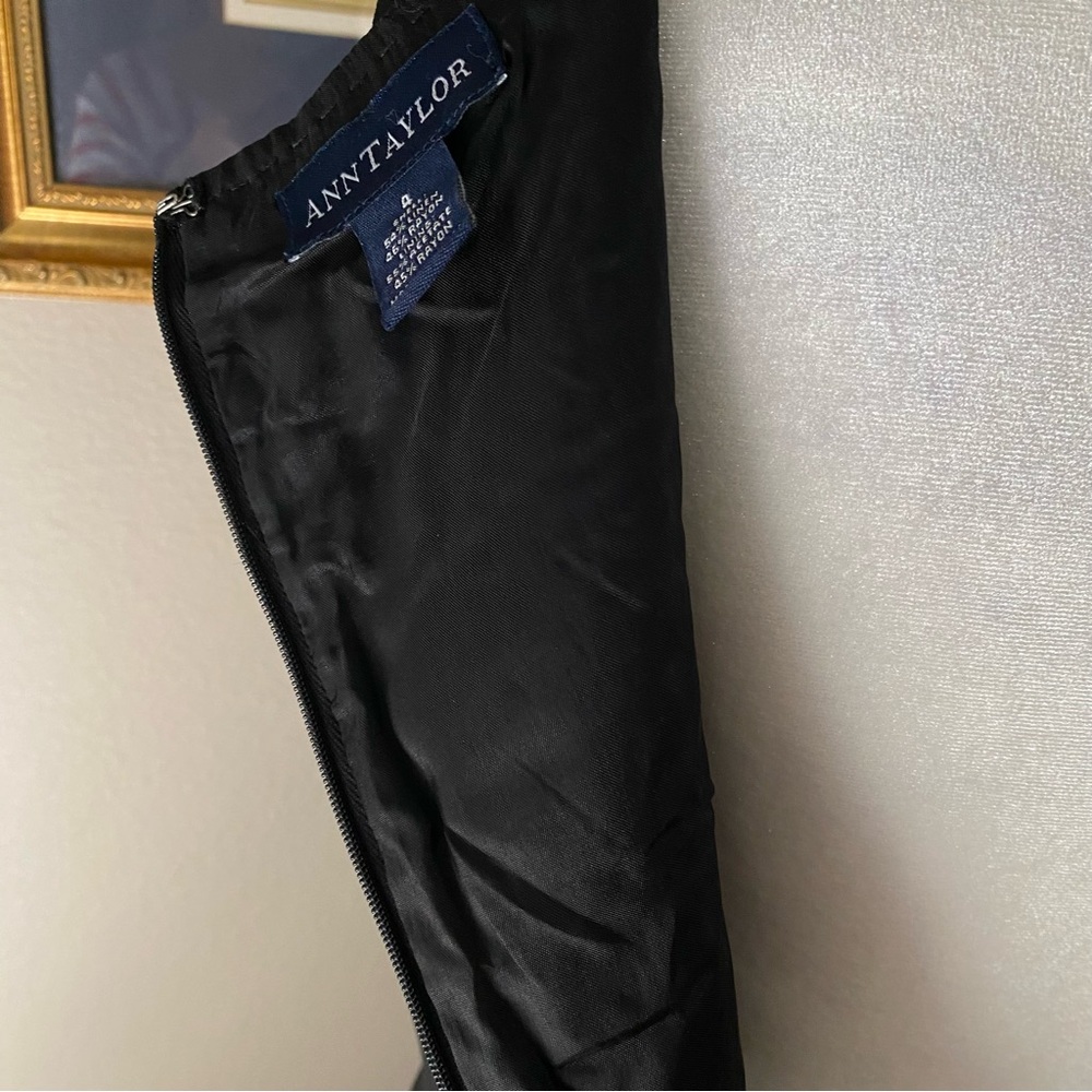 Ann Taylor Size 4 Linen Blend Black Dress Maxi Sleeveless LBD Back Zip & Slit - Picture 10 of 10